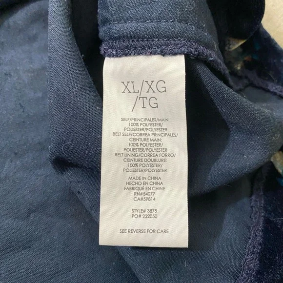 Cabi Decked Out Dress Navy Velvet Floral Midi Dress Style‎ #3875 Size XL - Picture 11 of 11